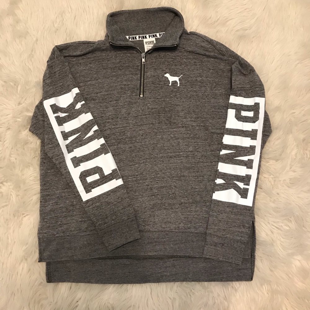 💗VSPINK QUARTER ZIP PULLOVER SZ S💗